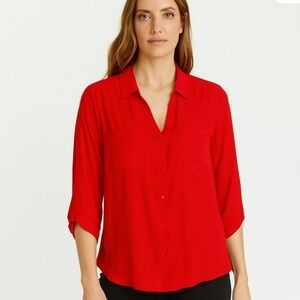 Women's Portofino Woven Red Blouse